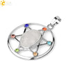 Minimalist Oval And Star Natural Crystal Pendant Necklace With Rhinestone Electroplated Geometric Jewelry