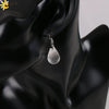 Minimalist Pear Shaped Drop Earrings With Natural Stone Crystal And Copper Accessories For Women