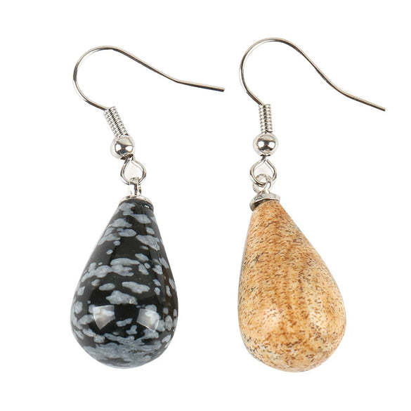 Minimalist Pear Shaped Drop Earrings With Natural Stone Crystal And Copper Accessories For Women