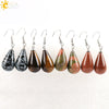 Minimalist Pear Shaped Drop Earrings With Natural Stone Crystal And Copper Accessories For Women