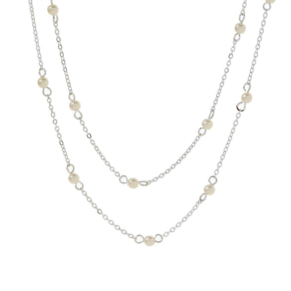 Minimalist Pearl Necklace Geometric Double Clavicle Chain For Women