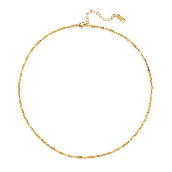 Minimalist Plain Stackable Hiphop Punk Stainless Steel Chain With 18K Gold Electroplated Nonfading Geometric Design