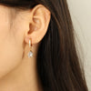Minimalist Retro 316L Stainless Steel Zircon Drop Earrings For Women With Electroplating