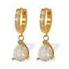 Minimalist Retro 316L Stainless Steel Zircon Drop Earrings For Women With Electroplating