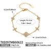 Minimalist Rhinestone Four Leaf Clover Stainless Steel Necklace And Bracelet Jewelry Set Electroplated Unisex Chain Accessories