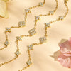 Minimalist Rhinestone Four Leaf Clover Stainless Steel Necklace And Bracelet Jewelry Set Electroplated Unisex Chain Accessories