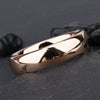 Minimalist Rose Gold Electroplated Tungsten Steel Plain Wedding Band Rings For Couples