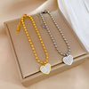 Minimalist Round Beads Heart Shape Electroplated Stainless Steel Chain Bracelet For Women