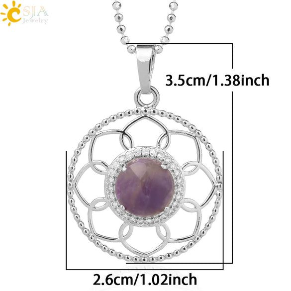 Minimalist Round Crystal Stone Pendant Necklace With Ball Chain Lace Detail Unisex Fashion Jewelry For Men And Women