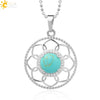 Minimalist Round Crystal Stone Pendant Necklace With Ball Chain Lace Detail Unisex Fashion Jewelry For Men And Women