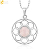Minimalist Round Crystal Stone Pendant Necklace With Ball Chain Lace Detail Unisex Fashion Jewelry For Men And Women