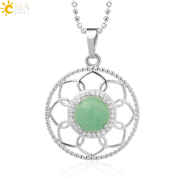 Minimalist Round Crystal Stone Pendant Necklace With Ball Chain Lace Detail Unisex Fashion Jewelry For Men And Women