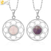 Minimalist Round Crystal Stone Pendant Necklace With Ball Chain Lace Detail Unisex Fashion Jewelry For Men And Women