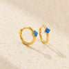 Minimalist S925 Silver Ins Cold Style Geometric Opal Inlaid Earring With Electroplating