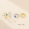 Minimalist S925 Silver Ins Cold Style Geometric Opal Inlaid Earring With Electroplating