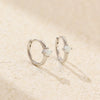 Minimalist S925 Silver Ins Cold Style Geometric Opal Inlaid Earring With Electroplating