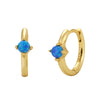 Minimalist S925 Silver Ins Cold Style Geometric Opal Inlaid Earring With Electroplating