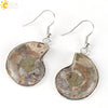 Minimalist Shell Conch Earrings Creative Beach Style Fossil Pattern Drop Earrings For Women Summer Jewelry