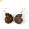 Minimalist Shell Conch Earrings Creative Beach Style Fossil Pattern Drop Earrings For Women Summer Jewelry