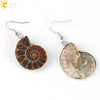 Minimalist Shell Conch Earrings Creative Beach Style Fossil Pattern Drop Earrings For Women Summer Jewelry