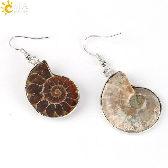 Minimalist Shell Conch Earrings Creative Beach Style Fossil Pattern Drop Earrings For Women Summer Jewelry