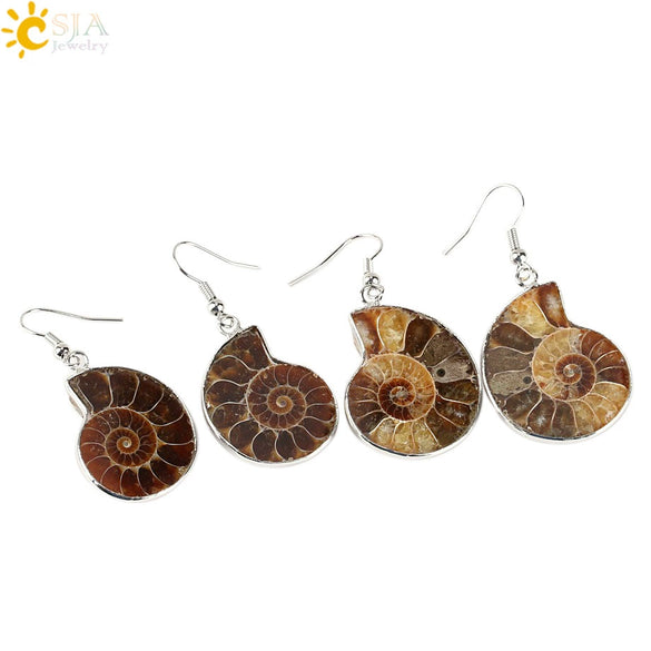 Minimalist Shell Conch Earrings Creative Beach Style Fossil Pattern Drop Earrings For Women Summer Jewelry