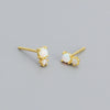 Minimalist 925 Silver Geometric Diamondencrusted Synthetic Opal Earrings For Women With Electroplating