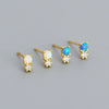 Minimalist 925 Silver Geometric Diamondencrusted Synthetic Opal Earrings For Women With Electroplating
