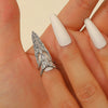 Minimalist Skeleton Ring Set For Women Copper Electroplated Wearable Nail Ring
