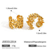 Minimalist Smooth Branch Hollow Opening Electroplated Stainless Steel Geometric Ear Clip Ring For Women