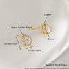 Minimalist Sparkling Diamond Water Drop Copper Goldplated Stud Earrings For Women