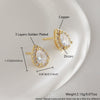 Minimalist Sparkling Diamond Water Drop Copper Goldplated Stud Earrings For Women
