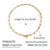 Minimalist Stacked Geometric Paperclip Chain Necklace And Bracelet Set Electroplated Stainless Steel And Titanium Steel Hip Hop Punk Streetwear Style For Women