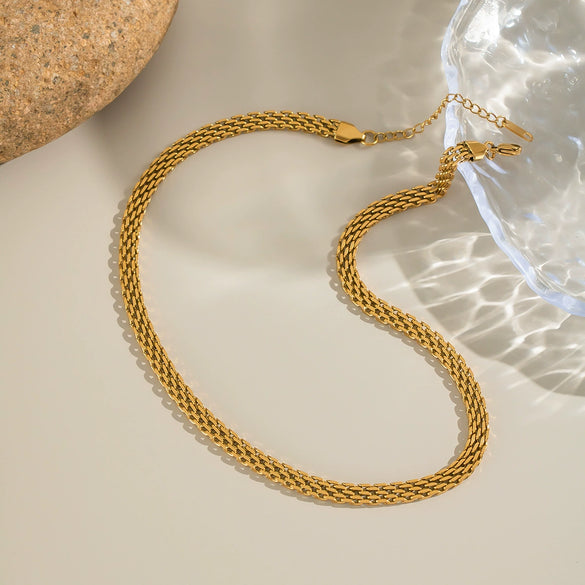 Minimalist Stacking Style Geometric Stainless Steel Electroplated Clavicle Chain Necklace For Women