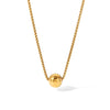 Minimalist Stainless Steel And Titanium Steel Geometric Round Ball Pendant Necklace With Electroplating