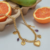 Minimalist Stainless Steel And Titanium Steel Heart Pendant Necklace With Electroplating For Women