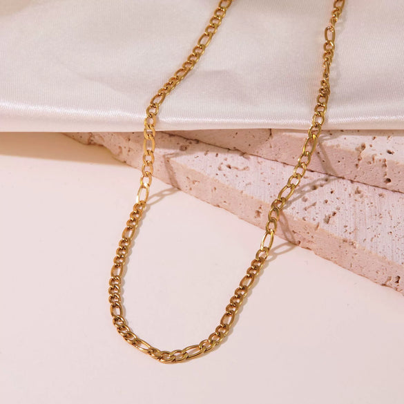 Minimalist Stainless Steel And Titanium Steel Plain Chain Women's Necklace With Electroplating