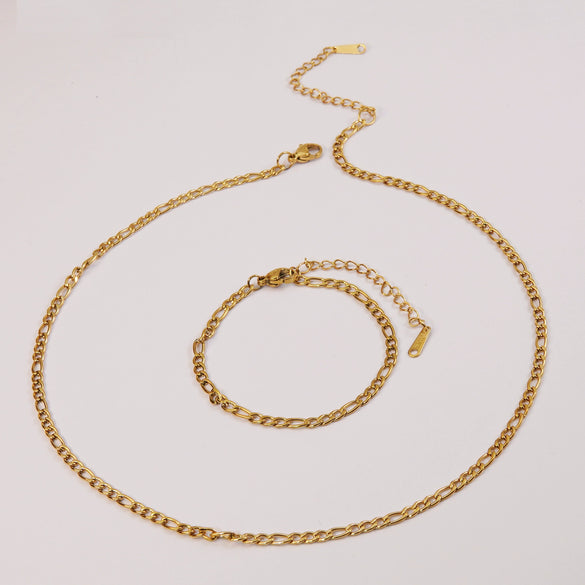 Minimalist Stainless Steel And Titanium Steel Plain Chain Women's Necklace With Electroplating