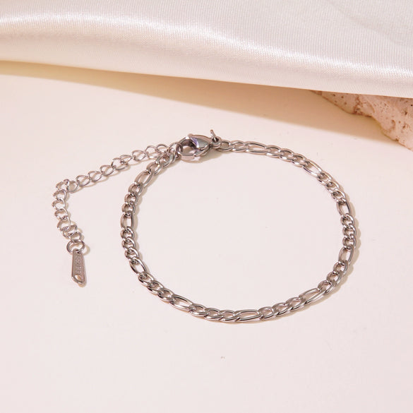 Minimalist Stainless Steel And Titanium Steel Plain Chain Women's Necklace With Electroplating