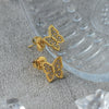 Minimalist Stainless Steel Butterfly Stud Earrings Animal Style Electroplated Jewelry