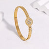 Minimalist Stainless Steel Clasp Bracelet With Geometric Wheat Ear Design Electroplated Light Luxury High End Accessory