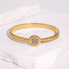 Minimalist Stainless Steel Clasp Bracelet With Geometric Wheat Ear Design Electroplated Light Luxury High End Accessory