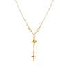Minimalist Stainless Steel Clavicle Chain With Geometric Pattern And Star Pendant Electroplated