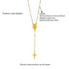 Minimalist Stainless Steel Cross Necklace And Bracelet Set With Crown And Roman Numeral Pattern Electroplated Gold Finish