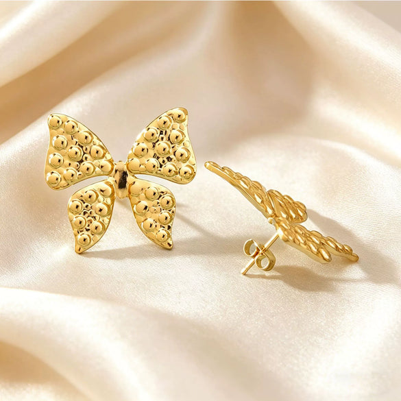 Minimalist Stainless Steel Dragonfly And Butterfly Stamped Earrings For Women Fashion Animal Design Non Fading Stud Earrings