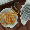 Minimalist Stainless Steel Elastic Ring Bracelet Titanium Steel Plated 18K Gold Striped Bracelet