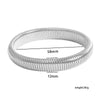 Minimalist Stainless Steel Elastic Ring Bracelet Titanium Steel Plated 18K Gold Striped Bracelet