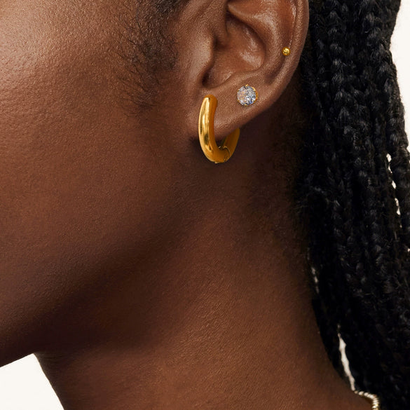 Minimalist Stainless Steel Electroplated Earrings