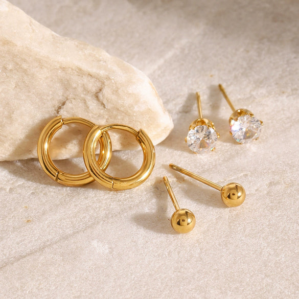 Minimalist Stainless Steel Electroplated Earrings
