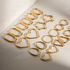 Minimalist Stainless Steel Electroplated 18K Gold Heart Shaped Geometric Earrings For Women